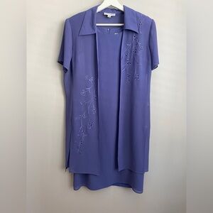 Studio I Lavender Chiffon 2-Piece Dress Set with Embroidered Jacket